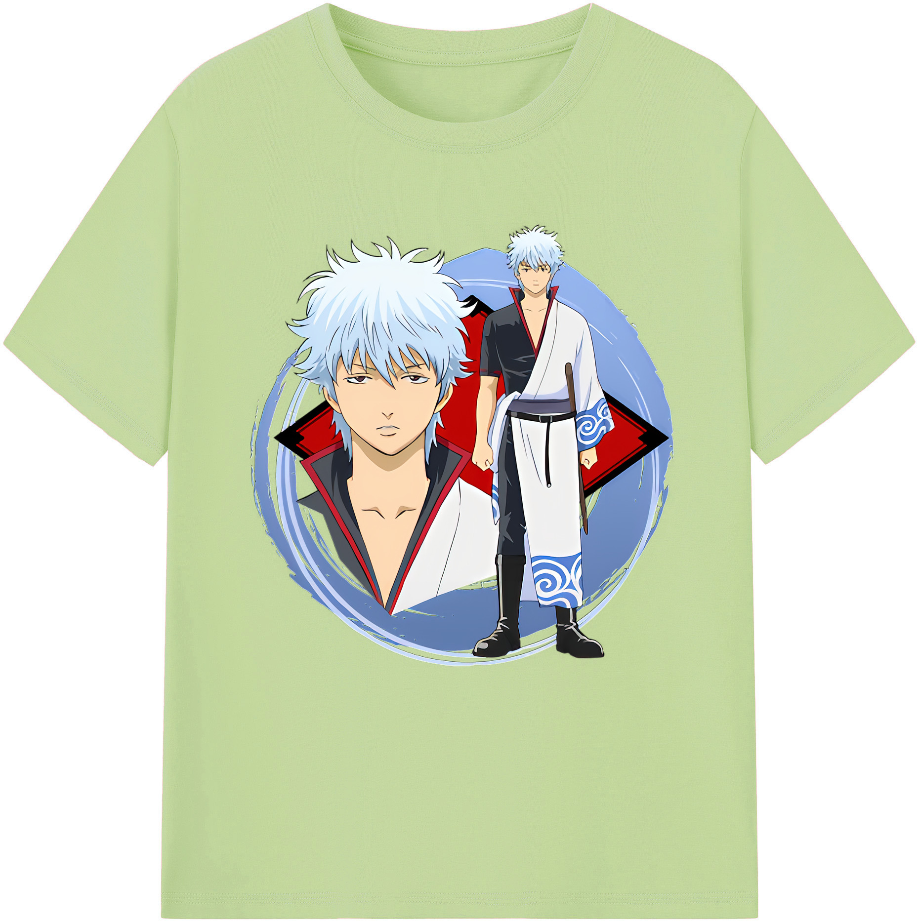 （画像用） ぎんたま 坂田銀時（さかたぎんとき） 神楽 志村新八（しむら しんぱち） GINTAMA Sakata Gintoki Kagura Shimura Shinpachi 綿100％半袖Tシャツ（フロントプリント）